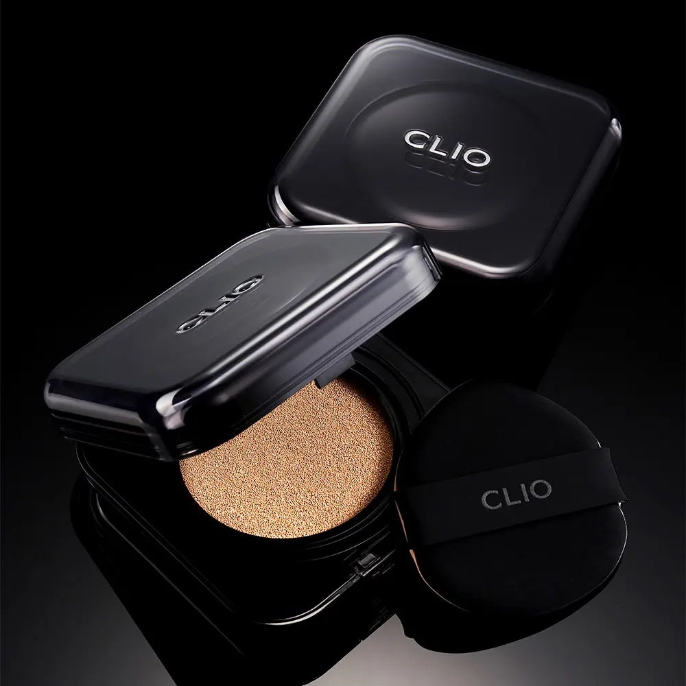 新增新色號💫送腮紅膏+泡芙粉撲 ✨底妝界的「小黑盒」回來了🔥| CLIO Kill Cover Founwear Cushion 輕盈如霧高遮瑕氣墊🖤