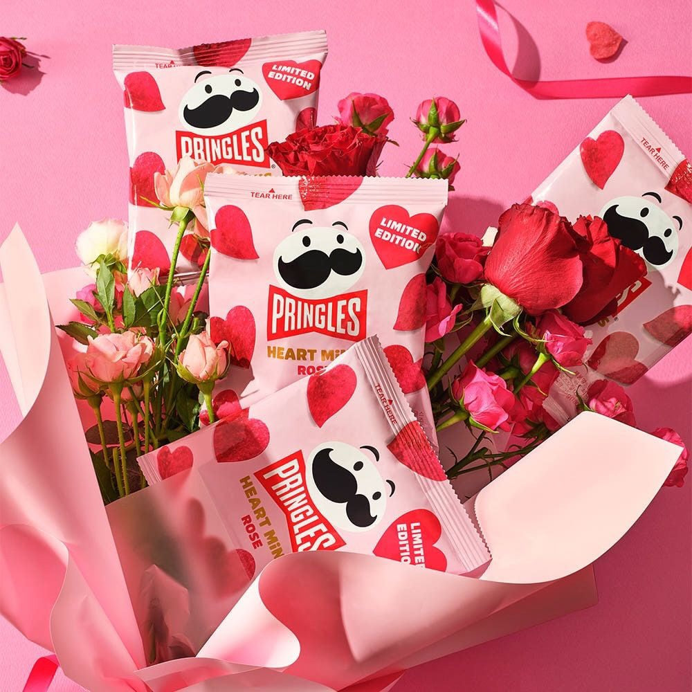 只接一團！韓國季節限定新品✨ Pringles品客唯美心型薯片💕夢幻玫瑰雲呢拿味🌹
