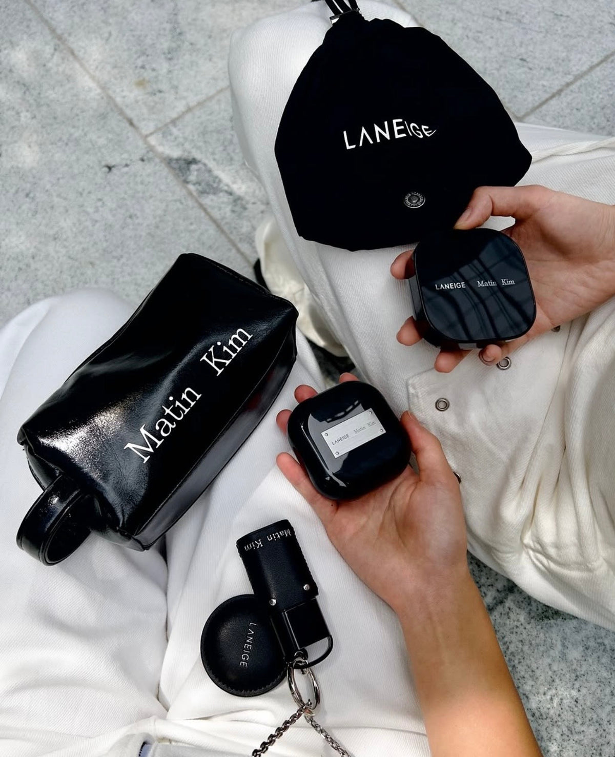 送限量黑肩背包 ✨ Laneige × Matin Kim NEO輕霧光氣墊粉餅