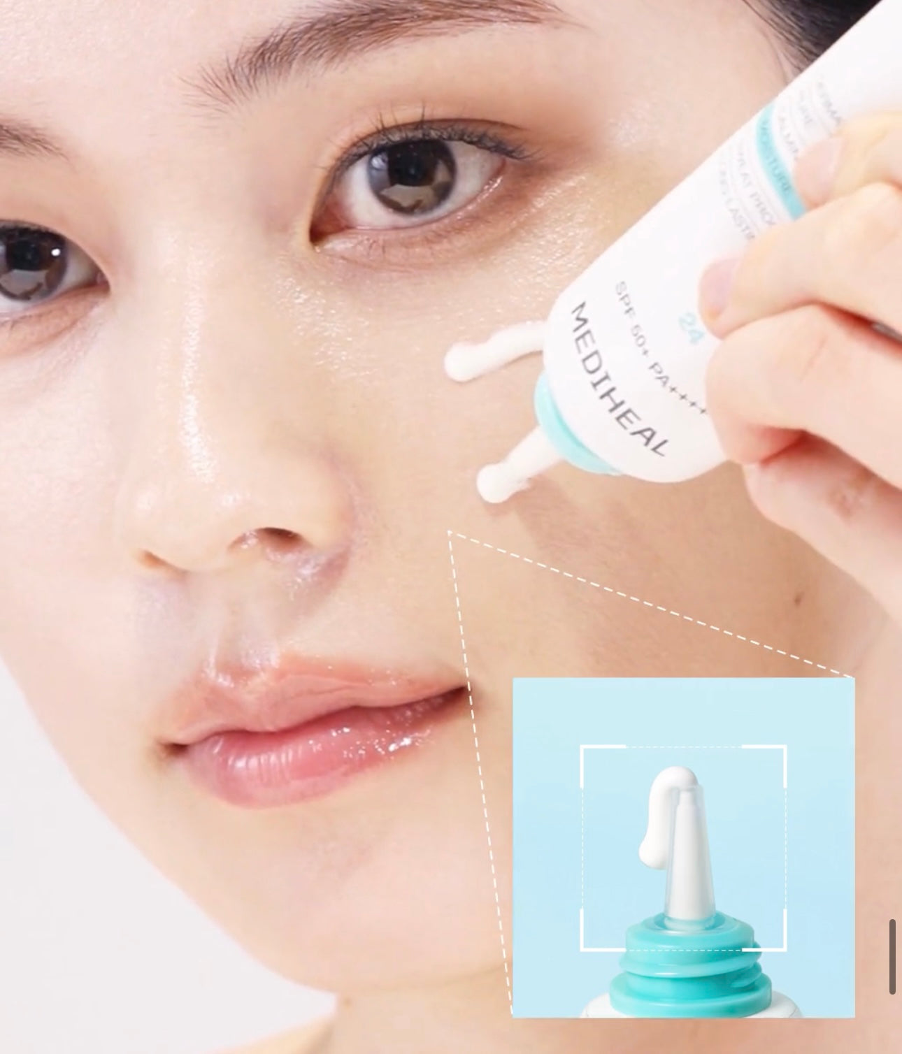 1+1套裝✨MEDIHEAL積雪草修護水感防曬精華 SPF50+ PA++++🩵