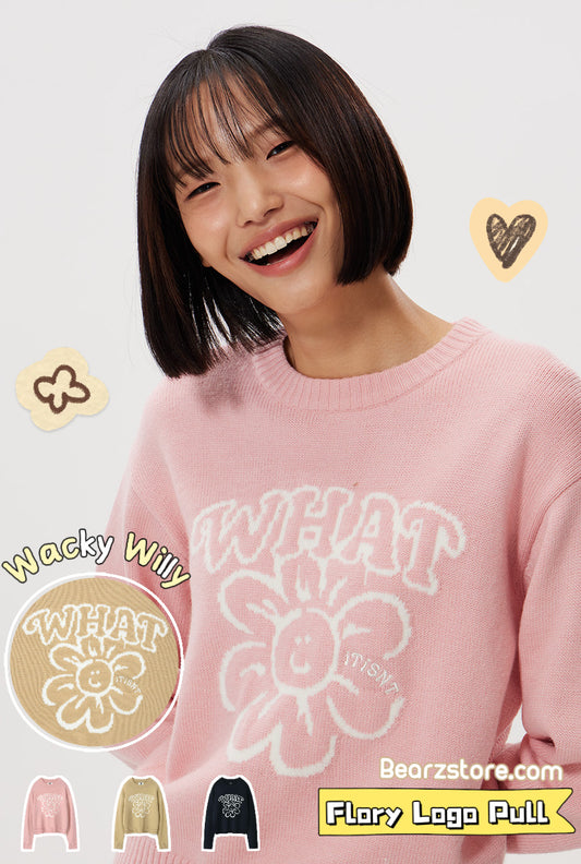 🌸 Wacky Willy微柔美花花LOGO 針織圓領Knit🌸
