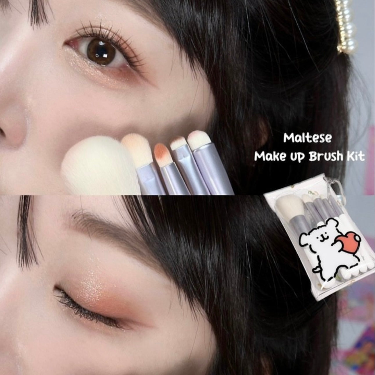 FLALIA X MALTESE 線條小狗化妝掃5件套裝🐶🤍| Maltese Makeup Brush Kit FLALIA X Maltese Edition