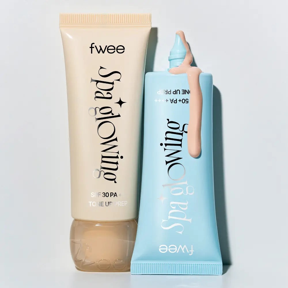 1+1裝✨打造素顏光的秘密武器！Fwee Spa Glowing UV Tone-Up Base｜光感防曬調色妝前乳✨