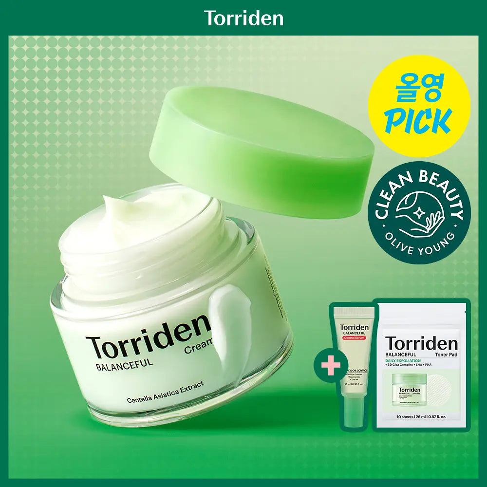 送精華+棉片✨敏弱肌🌟 | Torriden專利積雪草去痘舒緩啫喱面霜 🌿Torriden Balanceful Cica Cream