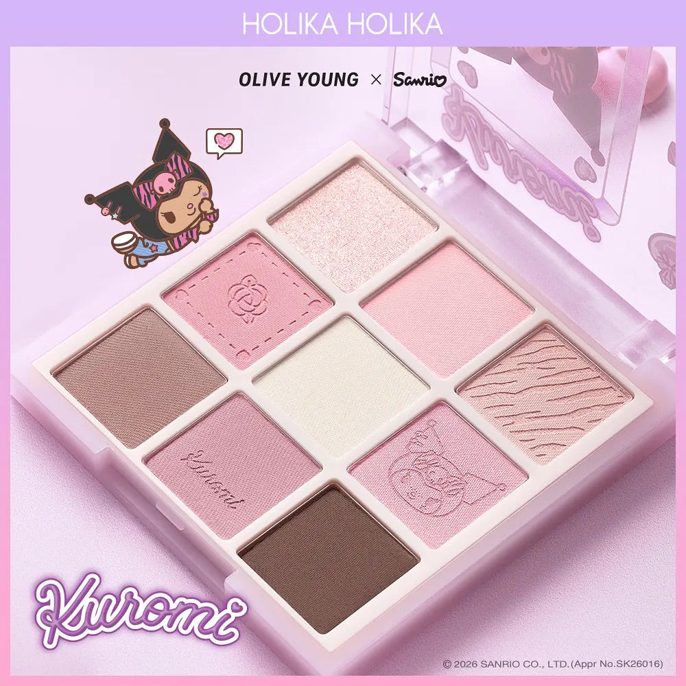 送鏡仔匙扣✨Holika Holika Sanrio Edition My Fave Mood Eye Palette9色眼影盤💖