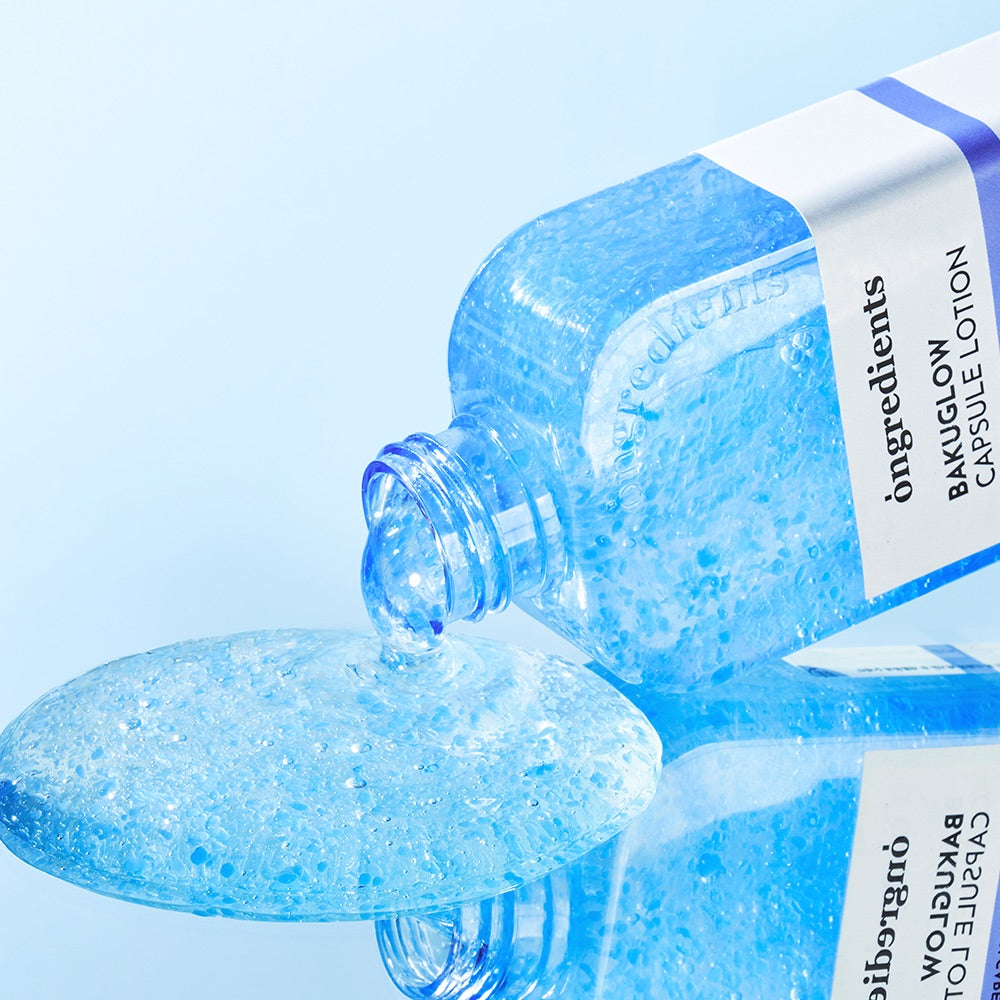一抹爆水、降溫神器❄️重現無瑕初戀肌！Ongredients 不老藍寶石」巴庫奇酚發光膠囊乳液 🩵✨