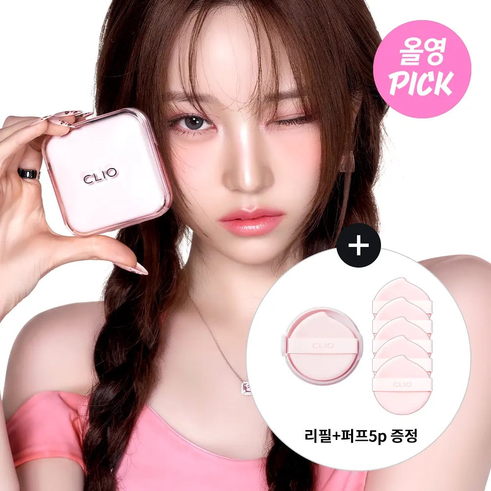 送粉撲*5✨CLIO 新版本無瑕網狀光澤精華氣墊✨CLIO KILL COVER MESH GLOW CUSHION