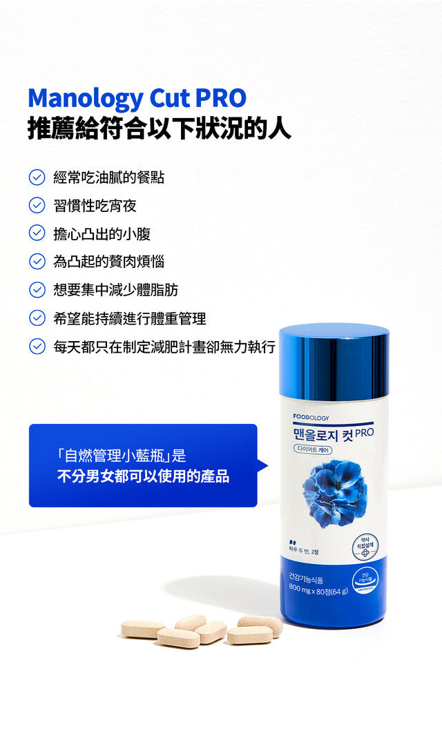 Foodology Manology Cut PRO 自燃減脂管理小藍瓶 PRO💙