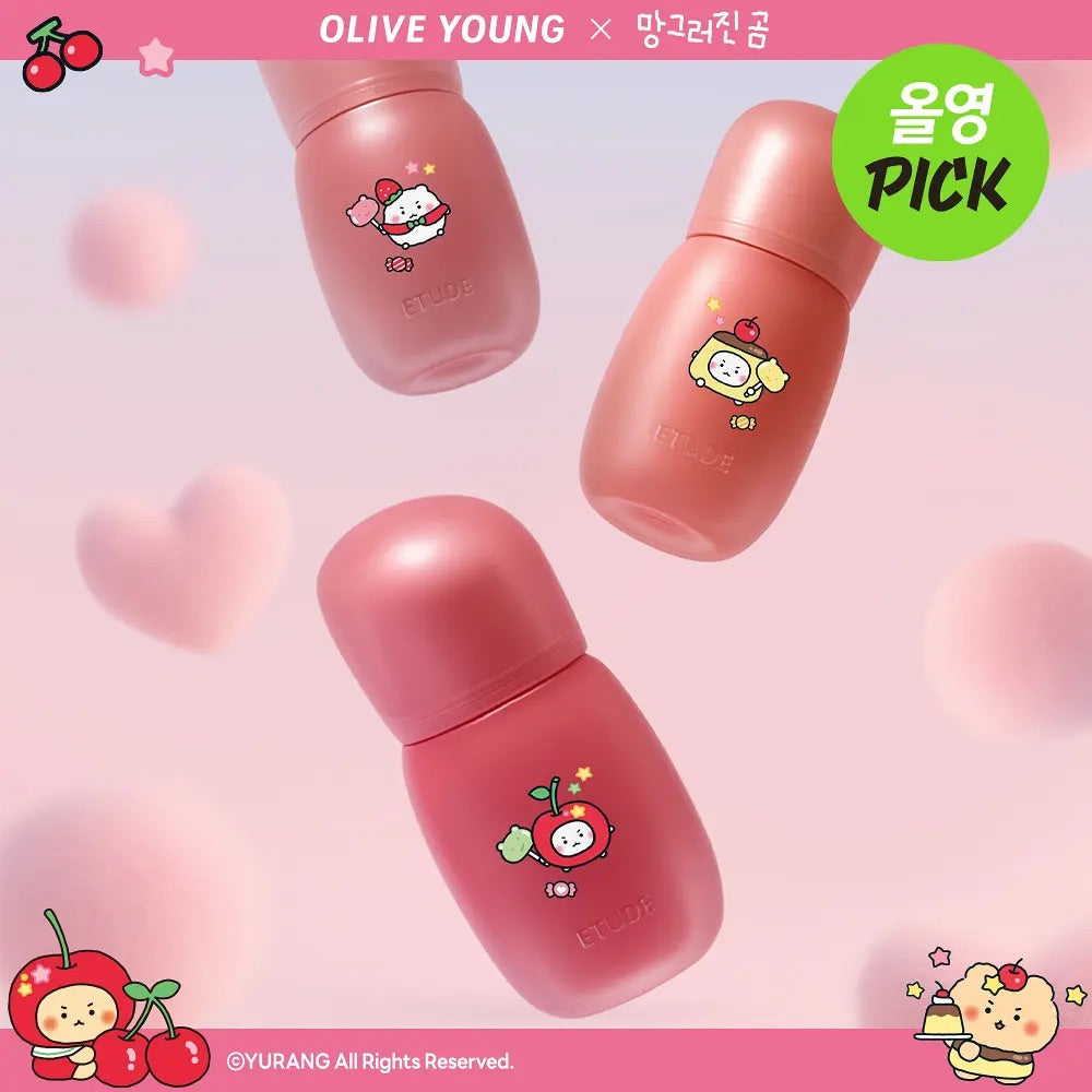 送土豆熊軟萌錢包吊飾✨Olive Young PICK🔥Etude 土豆熊聯名柔霧持色唇釉