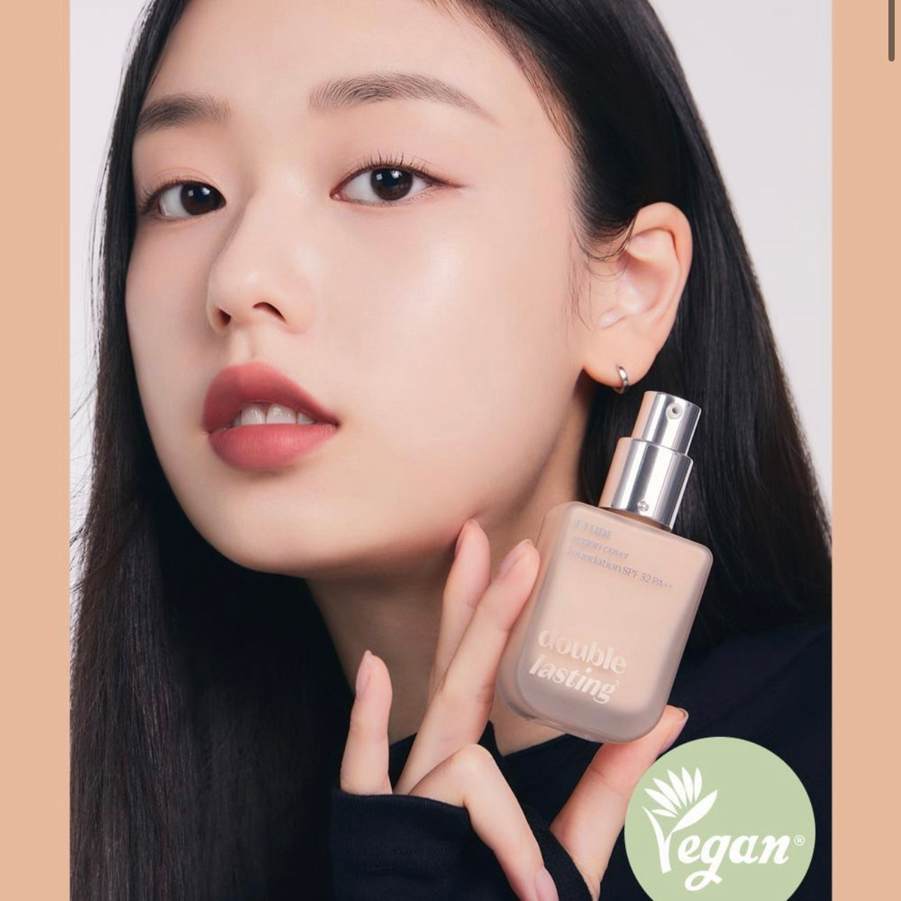 全新升級版⭐️| Etude 長效純素半霧面透顏粉底液| Etude Double Lasting Vegan Cover Foundation SPF 32 PA++✨