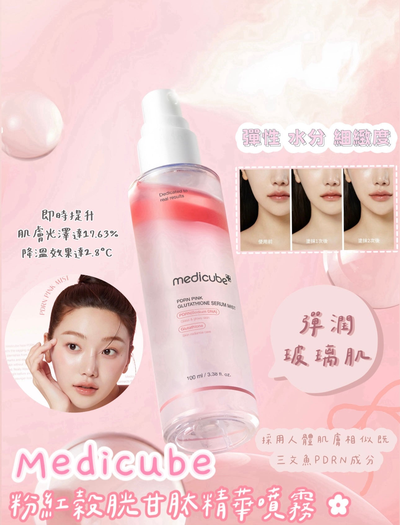 打造彈潤玻璃肌✨ | Medicube PDRN 粉紅穀胱甘肽精華噴霧💝| Medicube PDRN Pink Glutathione Serum Mist