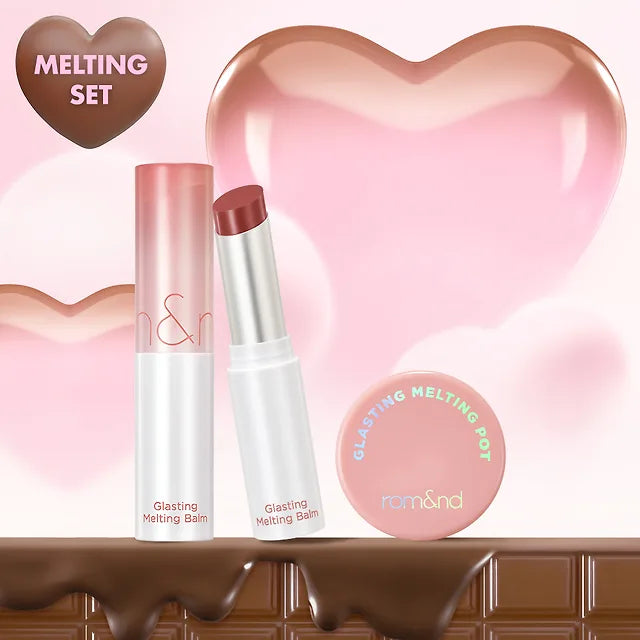 Romand水波亮澤果凍感有色潤唇膏+ 唇凍Glasting套裝