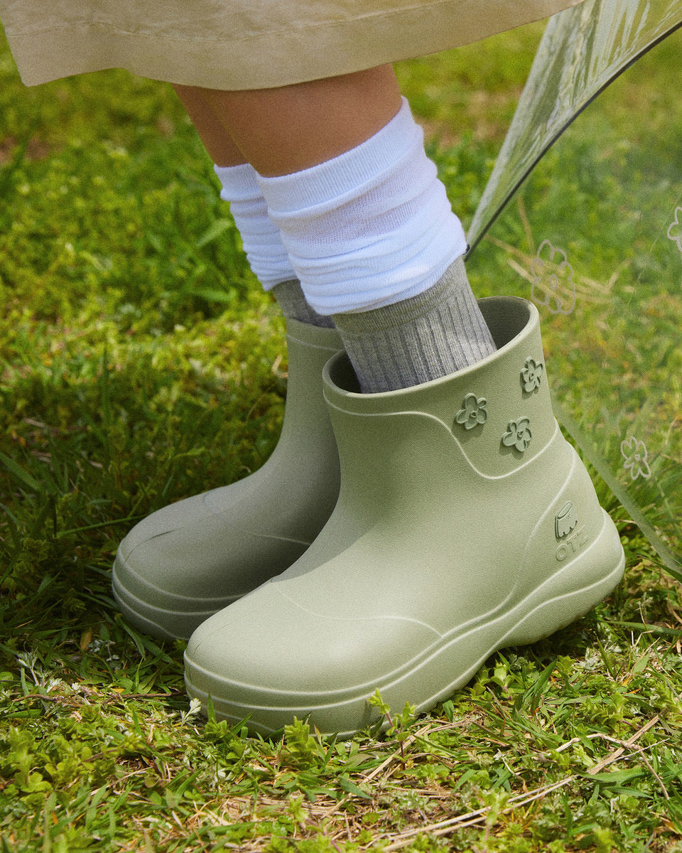 韓國熱賣🔥OTZ 花花雨靴💚 OTZ X UMU Pudding Biddle Platform Rainboots