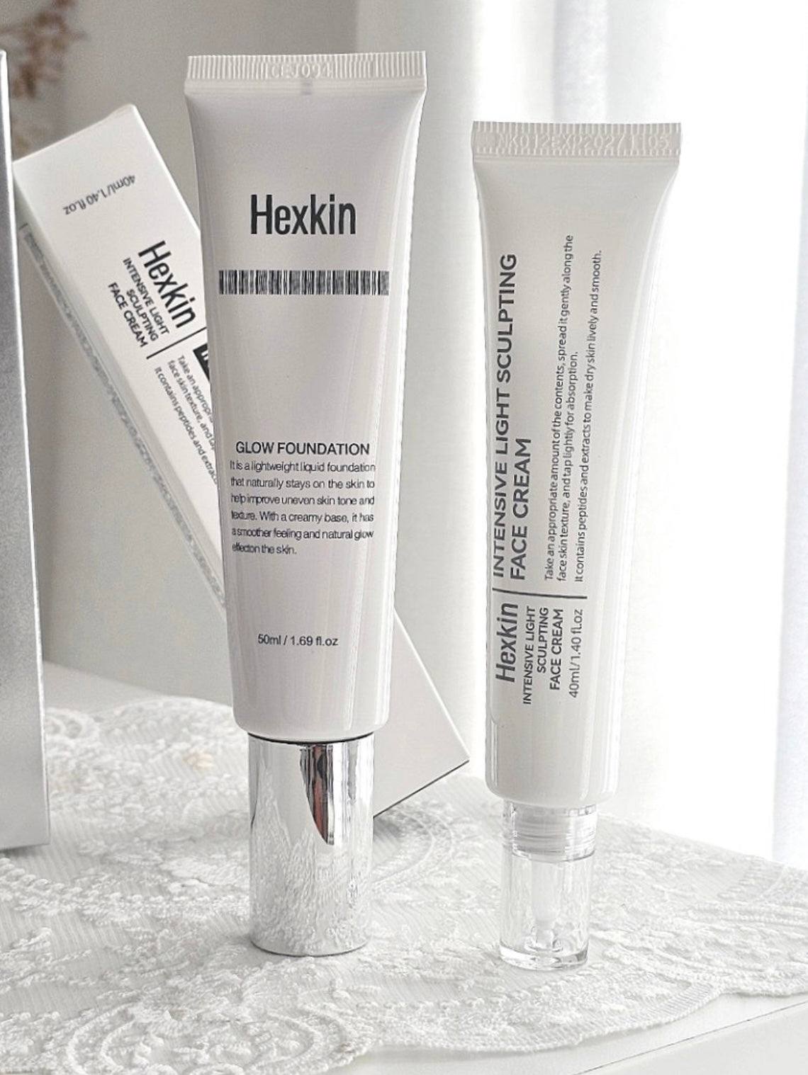 韓式水光肌妝效✨Hexkin 偽素顏水光粉底液Hydrating Glowing Foundation SPF35 PA++