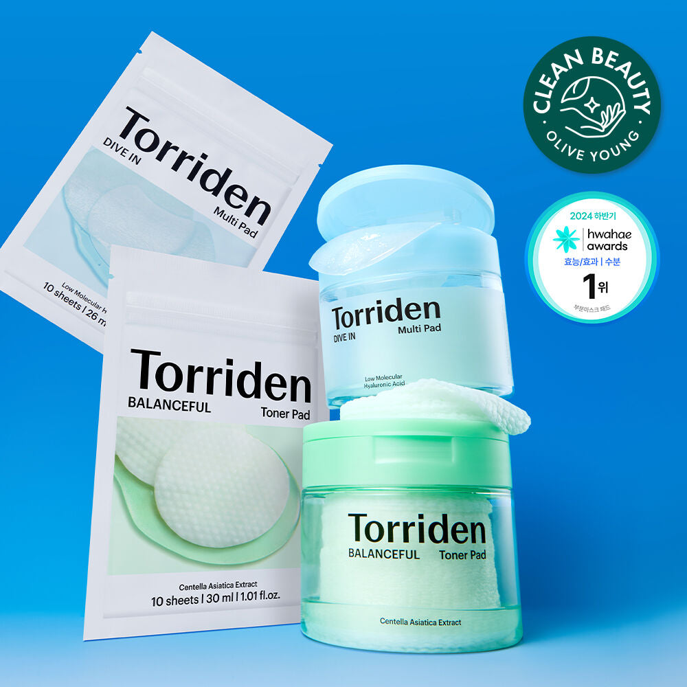 多送10片✨Torriden 積雪草純素舒緩控油爽膚棉片/玻尿酸補濕棉片| Torriden Pad🌿