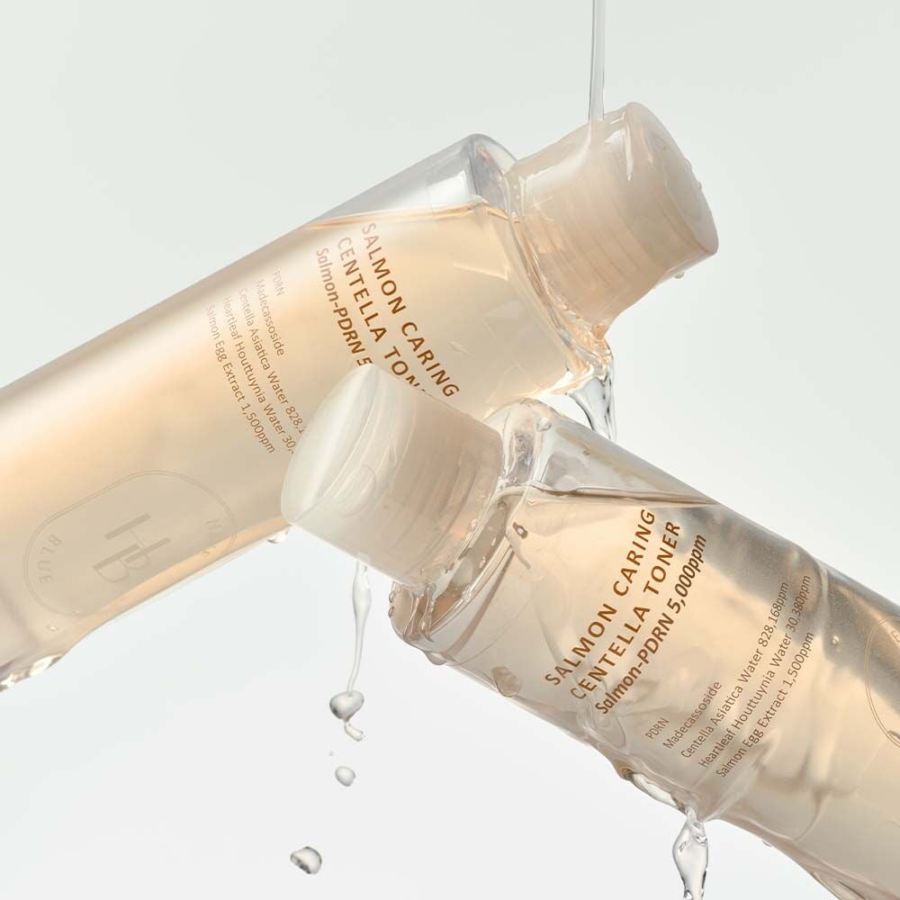 送精華13ml+泡泡瓶 ✨來自深海的修復力量💫 三文魚積雪草舒緩爽膚水🐠| Heveblue PDRN SALMON CARING CENTELLA TONER