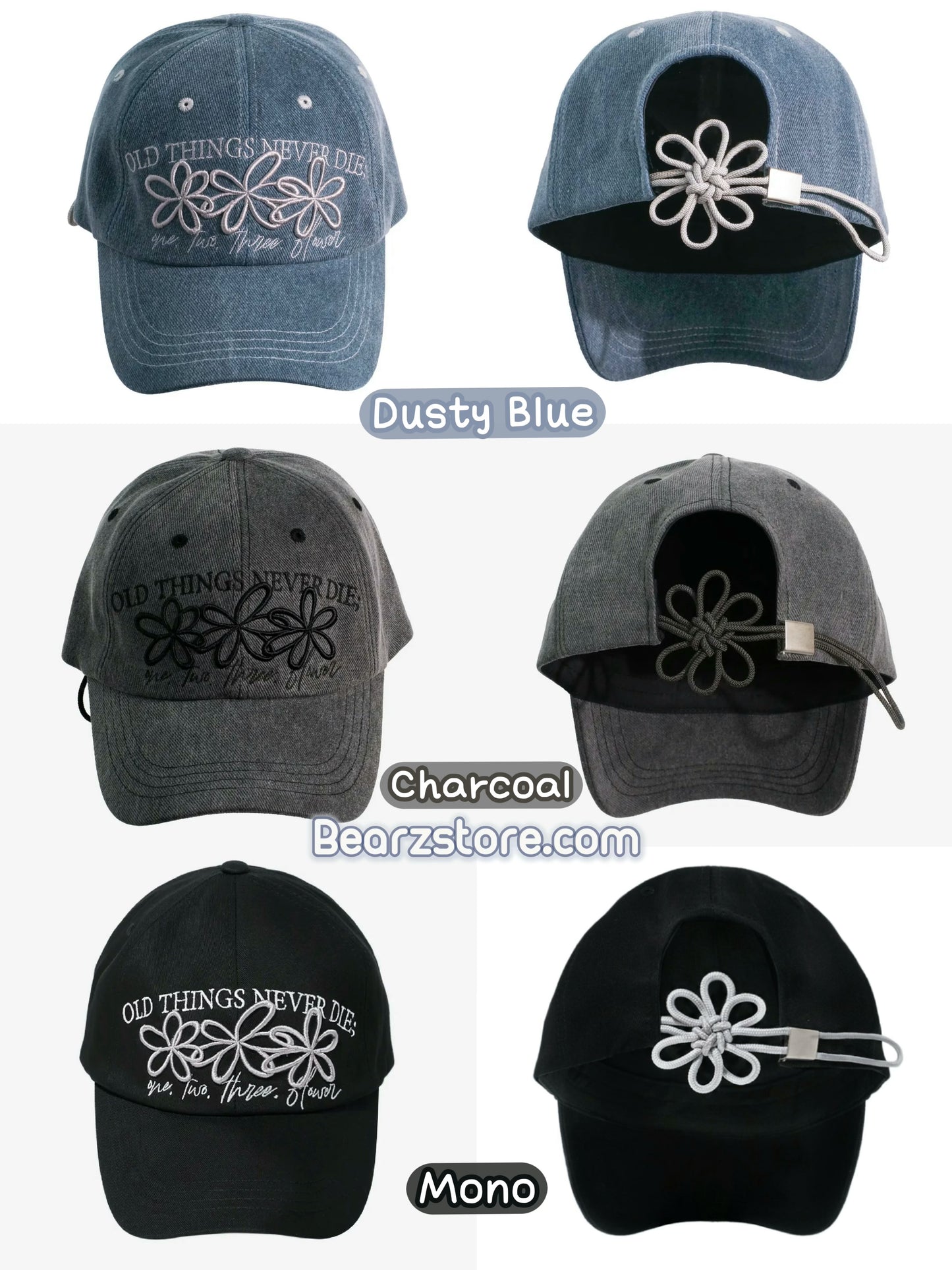 韓系小眾爆款 🌸 ONGO 小花繫結棒球帽✨ ONE, TWO, THREE, FLOWER KNOT CAP