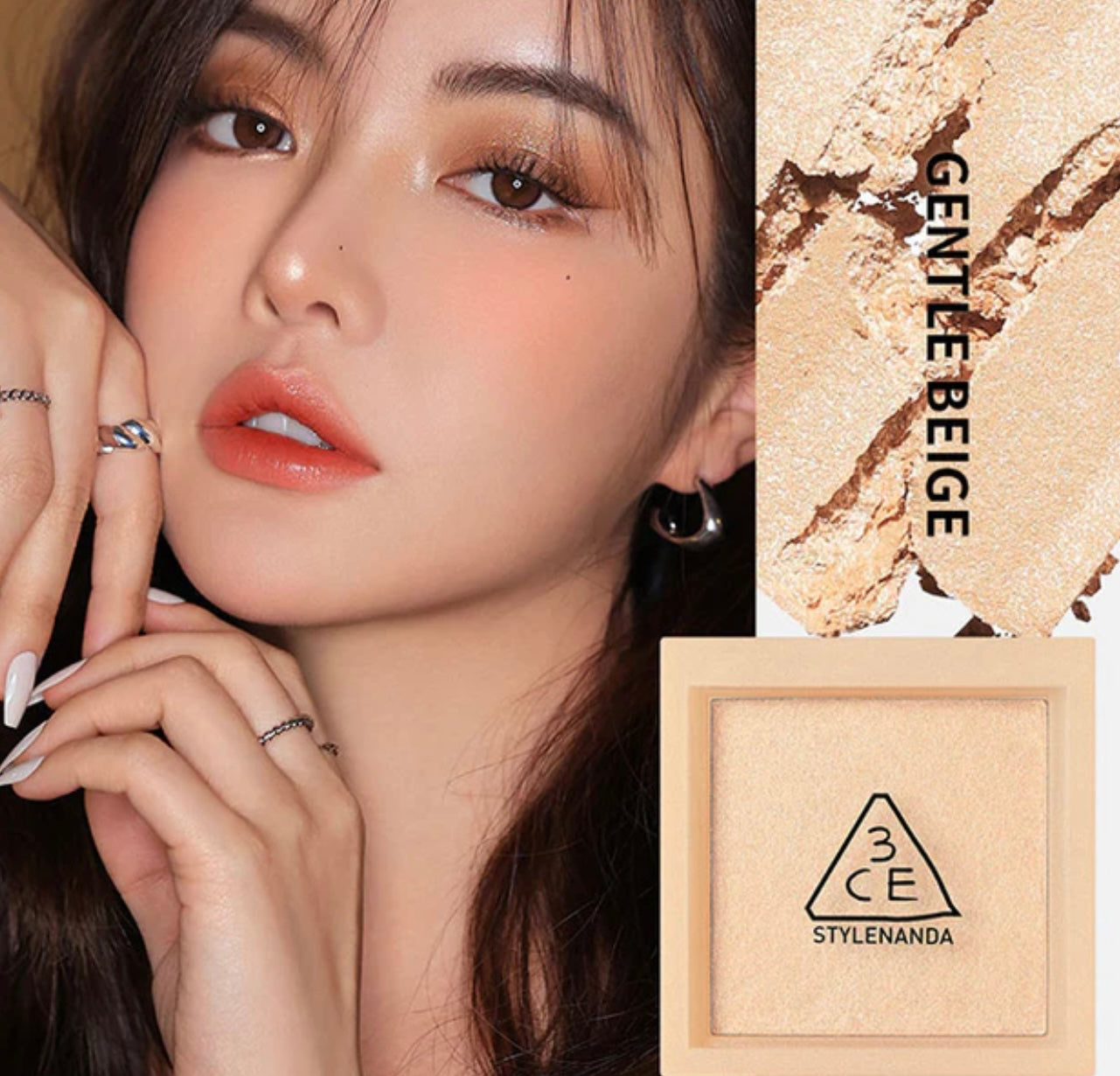 清透水光感 ☁️| 3CE FACE HIGHLIGHTER 絕美小方磚細閃高光真的有驚喜到😍