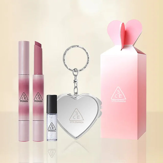 送mini 眼影液+心心匙扣|3CE 糖果光澤鏡面唇膏禮品套裝🍬| 3CE SHINE REFLECTOR GIFT SET 🎁