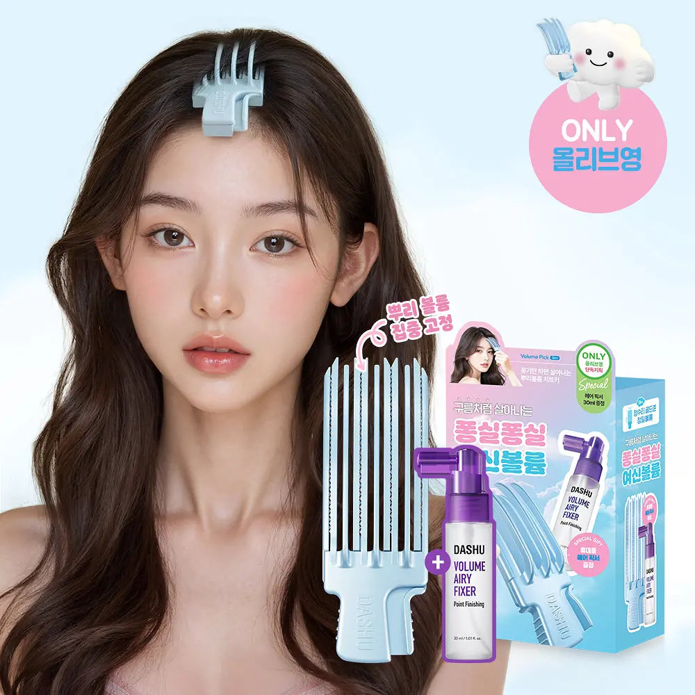 定型噴霧+髮根蓬鬆梳組合 | DASHU x Sanrio Volume Airy Fixer| 專為細軟髮設計的造型組合
