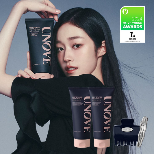 送小鯊魚夾+銀夾✨Unove深層受損修護髮膜護髮素Unove Deep Damage Treatment EX Set⭐️