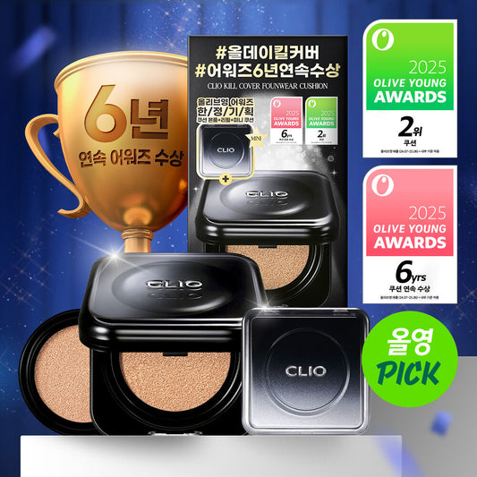送mini裝✨底妝界的「小黑盒」回來了🔥| CLIO Kill Cover Founwear Cushion 輕盈如霧高遮瑕氣墊🖤