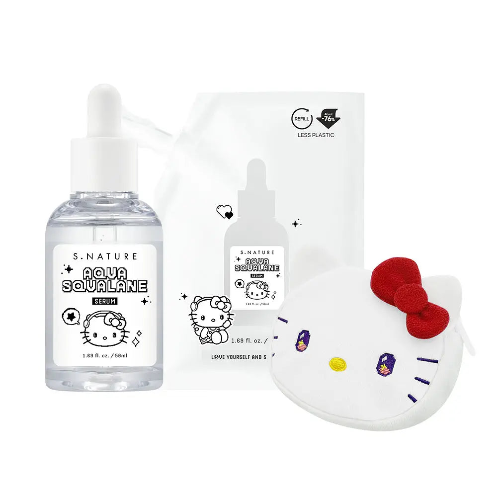 送Hello Kitty小袋✨鎮靜修復保濕鎖水🦋| S Nature角鯊烷舒敏補濕精華💦S Nature Aqua Squalane Serum| 毛孔•皮脂 KO✨
