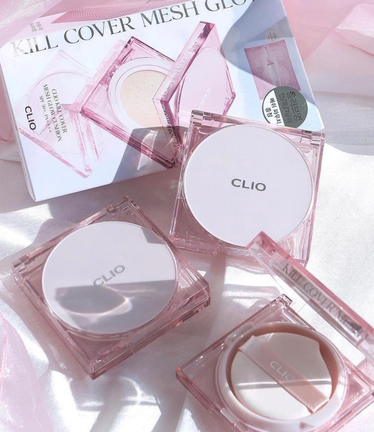 CLIO Kill Cover Mesh Glow Cushion微霧光粉色方塊光澤氣墊💖