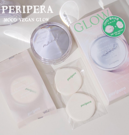 Peripera Mood Vegan Glow Cushion純素持久光澤水光氣墊 SPF50+PA++++🎶