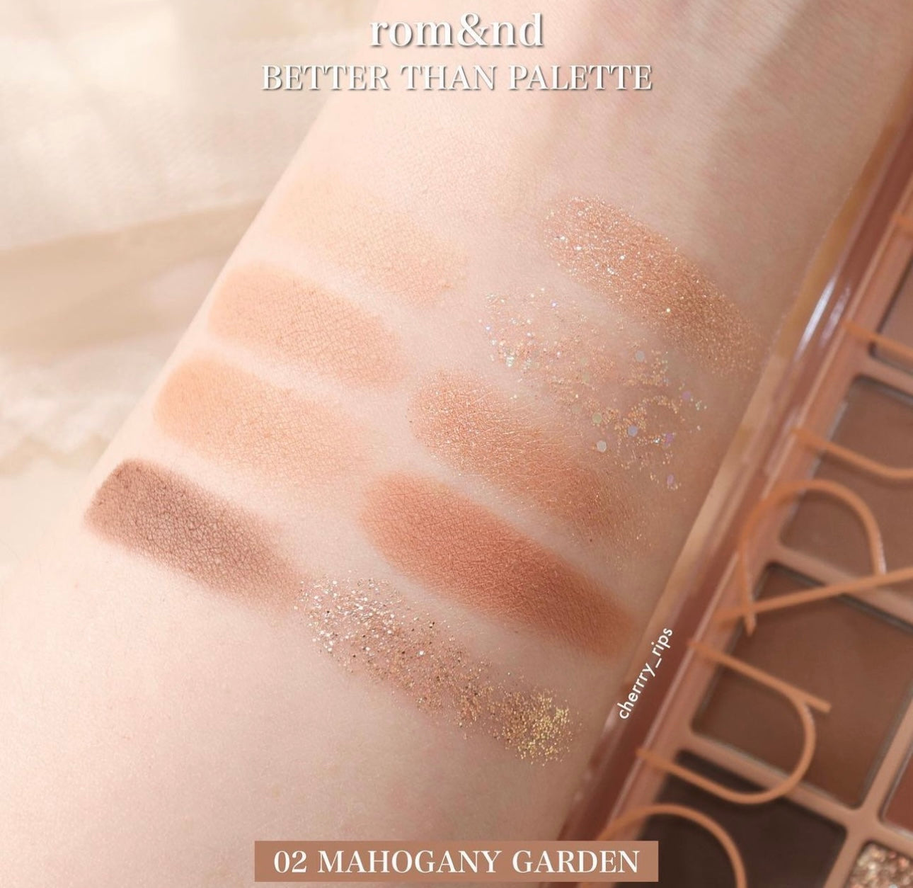 最熱賣 自留色🌟 | Romand花園系列十色眼影 Romand Better Than Palette  02 Mahogany Garden 焦糖大地色🪵